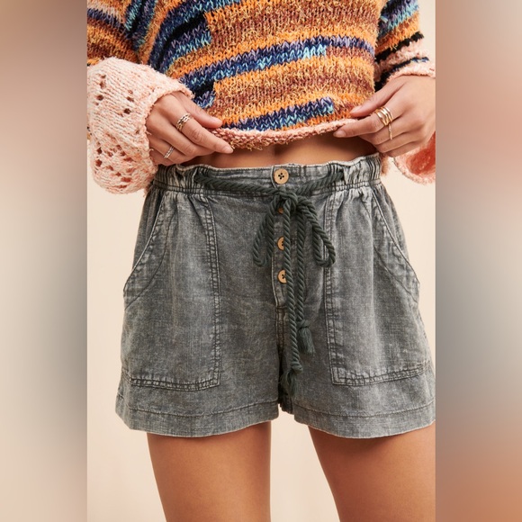 Free People Pants - Free people Westmoreland Linen Pull On Shorts